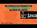Return Statement in Try Catch Finally Block in Java
