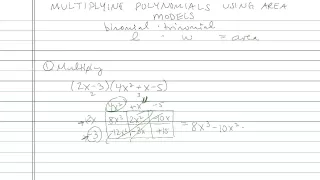 Algebra - Multiplying Polynomials using Area Models