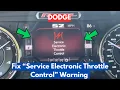 How To Fix Electronic Throttle Control Warning In Dodge