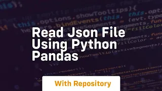 read json file using python pandas
