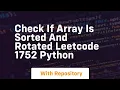 Check if array is sorted and rotated leetcode 1752 python
