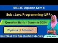 MSBTE Java Programming Question Bank JPR Toshib Tutorial s