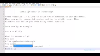 How to use Comma Operator in Javascript