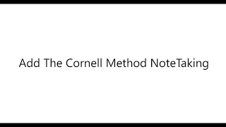 Notion Student Planner How to Add Use the Cornell Method Note Taking Template