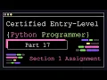 Certified Entry Level Python Programmer - Part 17