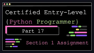 Certified Entry Level Python Programmer - Part 17