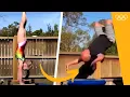 This young gymnast teaching her dad gymnastics will make your day