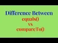 equals vs compareTo method in java