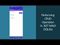 Performing CRUD Operation In NET MAUI SQLite