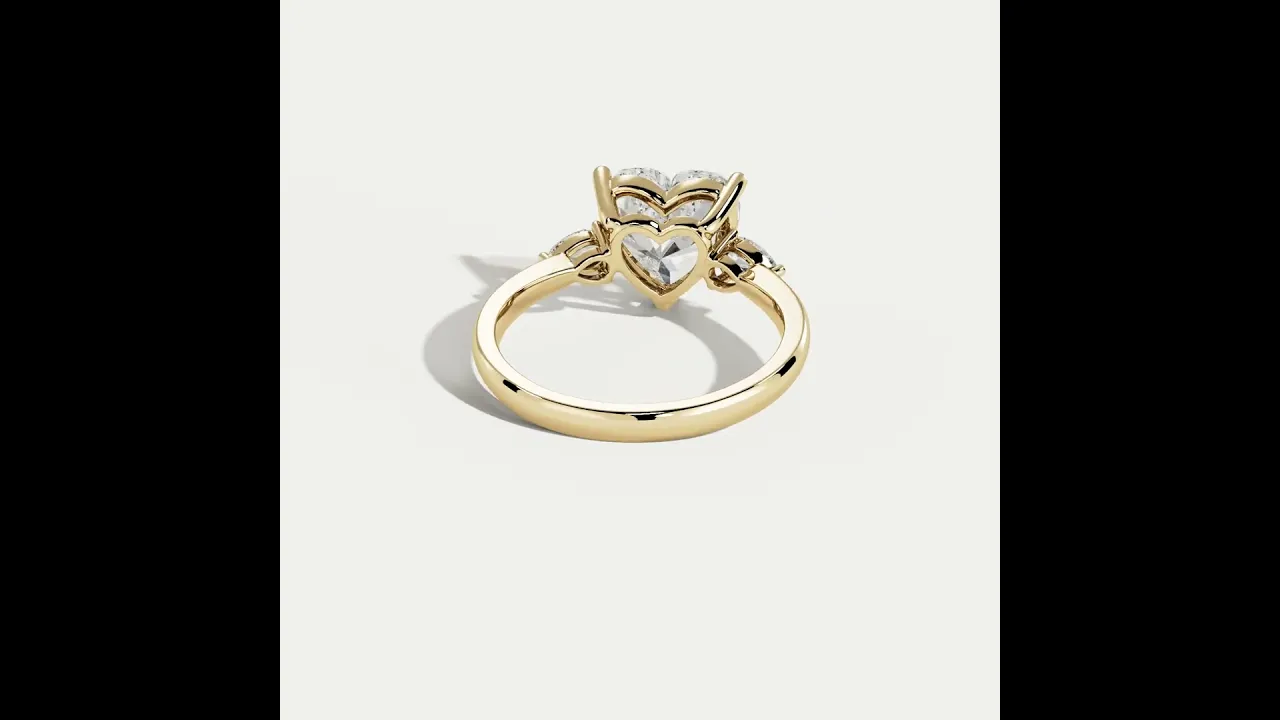 Rosalie丨Heart Lab Diamond Engagement Ring with Pear Accents