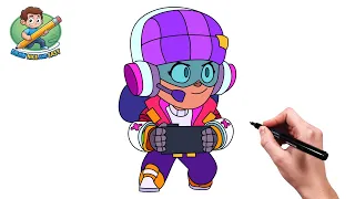 how to draw esports jacky brawl stars jacky new skin easy drawing tutorial