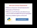 Python3 Tutorial for Beginners Decision Control Statements in Python