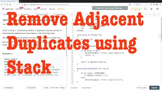 Leetcode 1047 Remove Adjacent Duplicates in a String