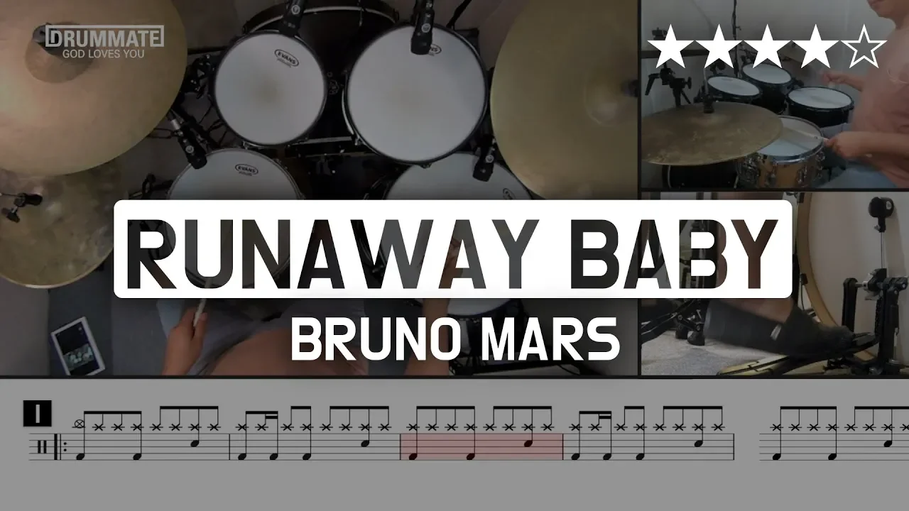 [Lv.16] Runaway Baby - Bruno Mars (★★★★☆) POP Drum Cover