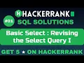 Revising the Select Query I SQL SOLUTIONS Get 5 on HackerRank SQL Tutorial AzharEdTech