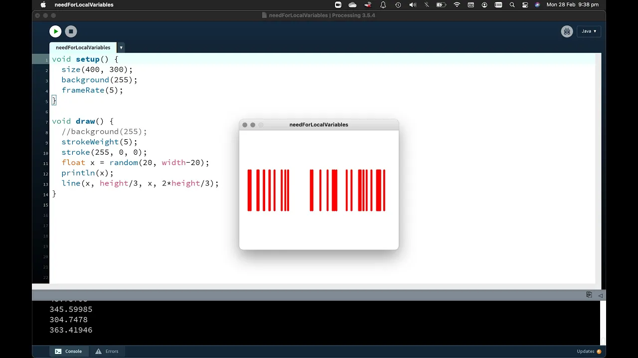2.2 Variables in Processing (and Local vs. Global)