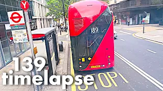139 LONDON BUS ROUTE JOURNEY Timelapse tour from Waterloo to Golders Green