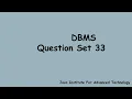 DBMS Question Set 33 Java Institute Tiger Fish PCJT