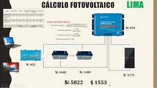 Cálculo y dimensionamiento de sistemas fotovoltaicos, ejemplo práctico