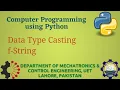 Python Programming Basics to Advanced Data Type Casting and fString Lab 03 P-2