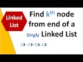 How to find k th node from end of a Singly linked list