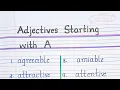 Adjectives Starting with A