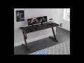 802435 Corrigan studio brocton carbon fiber top and black metal frame gaming computer workstation