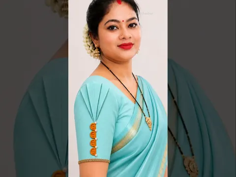 Simple, stylish और unique blouse sleeve design 💕 #shorts