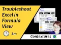 Troubleshoot Excel in Formula View