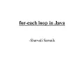 foreach loop in Java