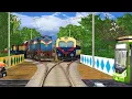Download Lagu Crazy Forked Railroad Crossing 2 Trains Crossing Each Other  at Unmanned Level Crossing