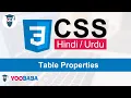 CSS Table Properties Tutorial in Hindi Urdu