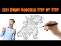How to draw Godzilla step by step - Godzilla Drawings Mady Arts