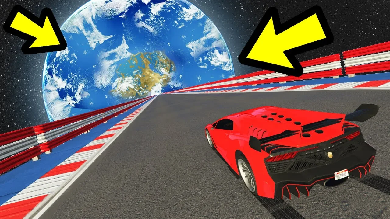 GTA 5 - The BIGGEST Mega Ramp EVER!! (from space)