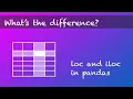 What s the difference loc and iloc in pandas