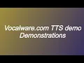 Vocalware com TTS demo Demonstrations