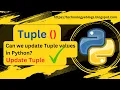 how to update tuple elements in python Can we update Tuple values in Python