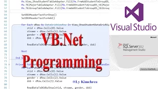 Tutorial CRUD Create Read Update Delete VB Net with SQL Server Using DataSet Khmer