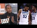 Stephen A Butler questions the heart of Towns and Wiggins First Take