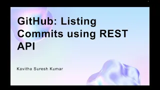 GitHub Listing Commits using REST API