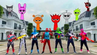 What If 7 SPIDER-MAN Live In 1 House...?? || Spiderman Vs Skibidi Sprunki