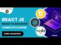 React Tutorial In Hindi React Form Validation React JS Tutorial For Beginners React JS