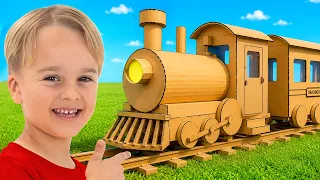 Desafio do Trem de Papelão de Verdade para Crianças!