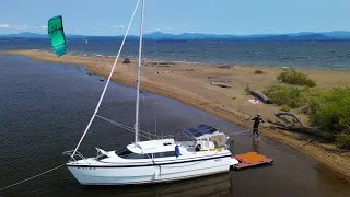 Beached Boat to Kiteboarding!