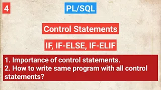 SQL control statements