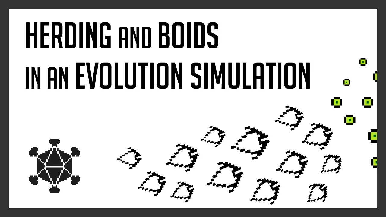 Herding in an Artificial Life Ecosystem Evolution Simulation | Boids Algorithm Implementation