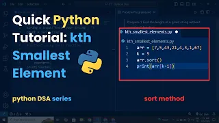 Find the Kth Smallest Element in Python under Min