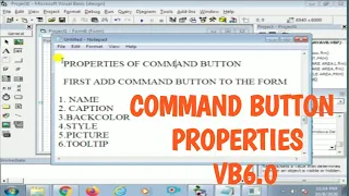 COMMAND BUTTON PROPERTIES SETTING VB6 0