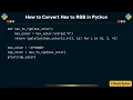 How to Convert Hex to RGB in Python
