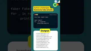 Python challenges Generate fake emails
